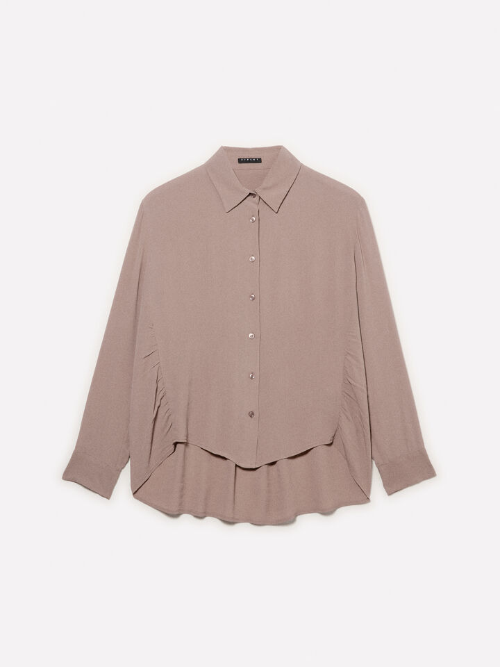 Brown oversized shirt - women's shirts - Brown | Sisley image number 5